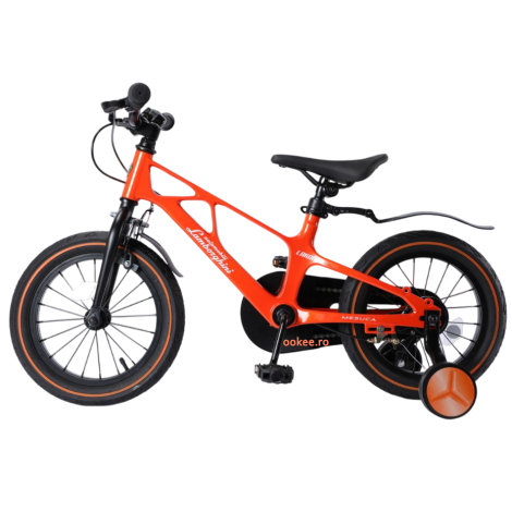 Bicicleta copii 3-5 ani, 14 inch, Lamborghini Cadru Magneziu Portocalie, Mesuca LBK00714ORG - imagine 9